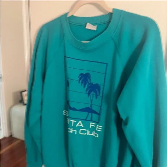 VINTAGE Santa Fe turquoise green sweatshirt - Picture 4 of 4